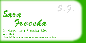 sara frecska business card
